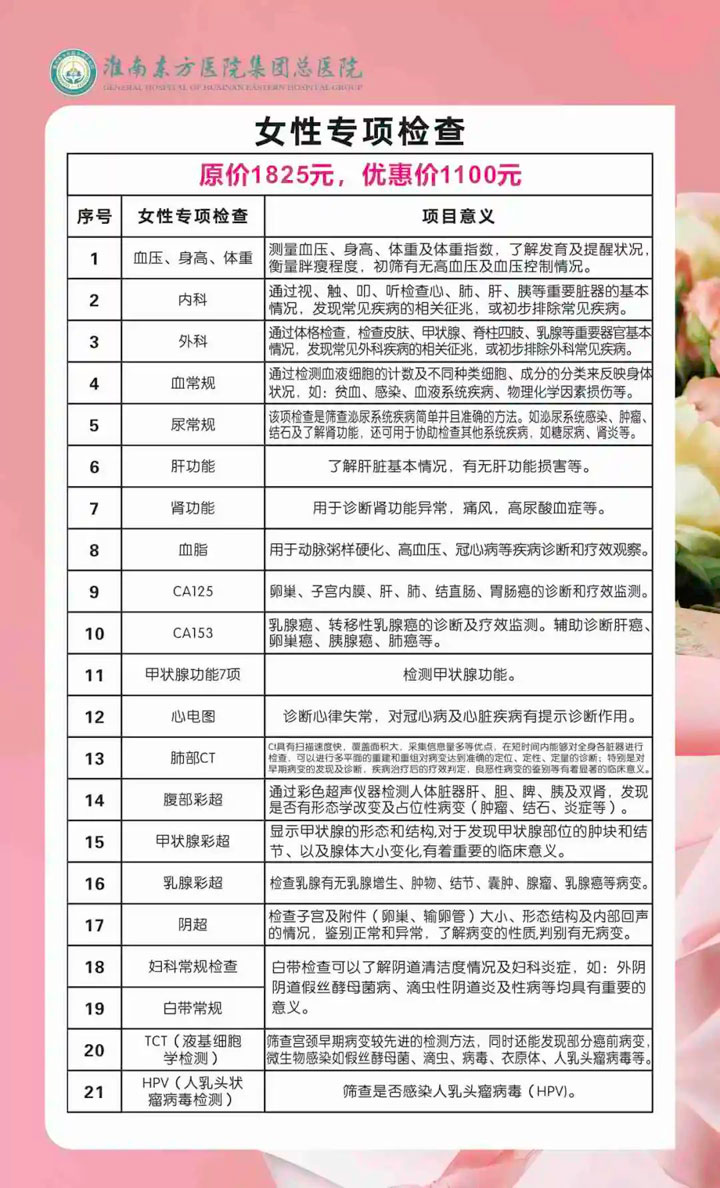 東方醫(yī)院集團體檢中心推出“女神節(jié)”關(guān)愛女性健康系列體檢套餐